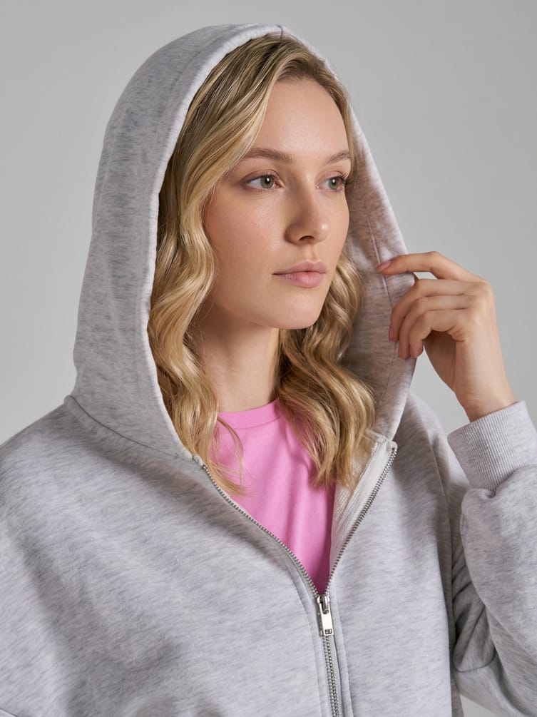 Зип худи  с капюшоном без начеса