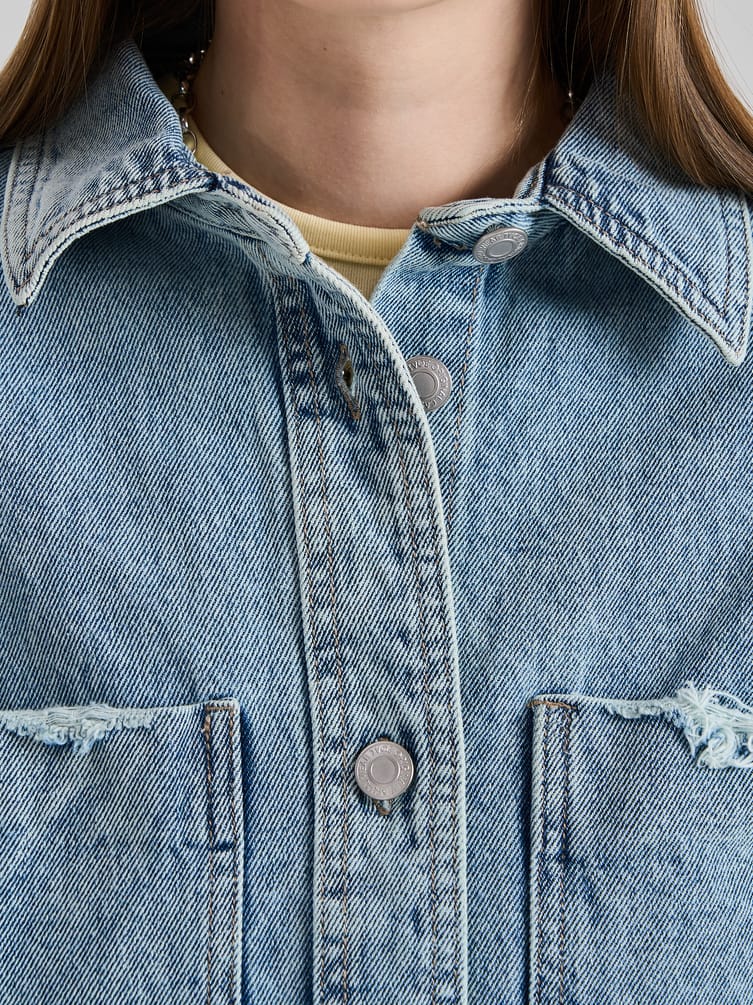 Джинсовая куртка оверсайз