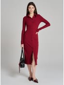 Платье офисное миди на пуговицах