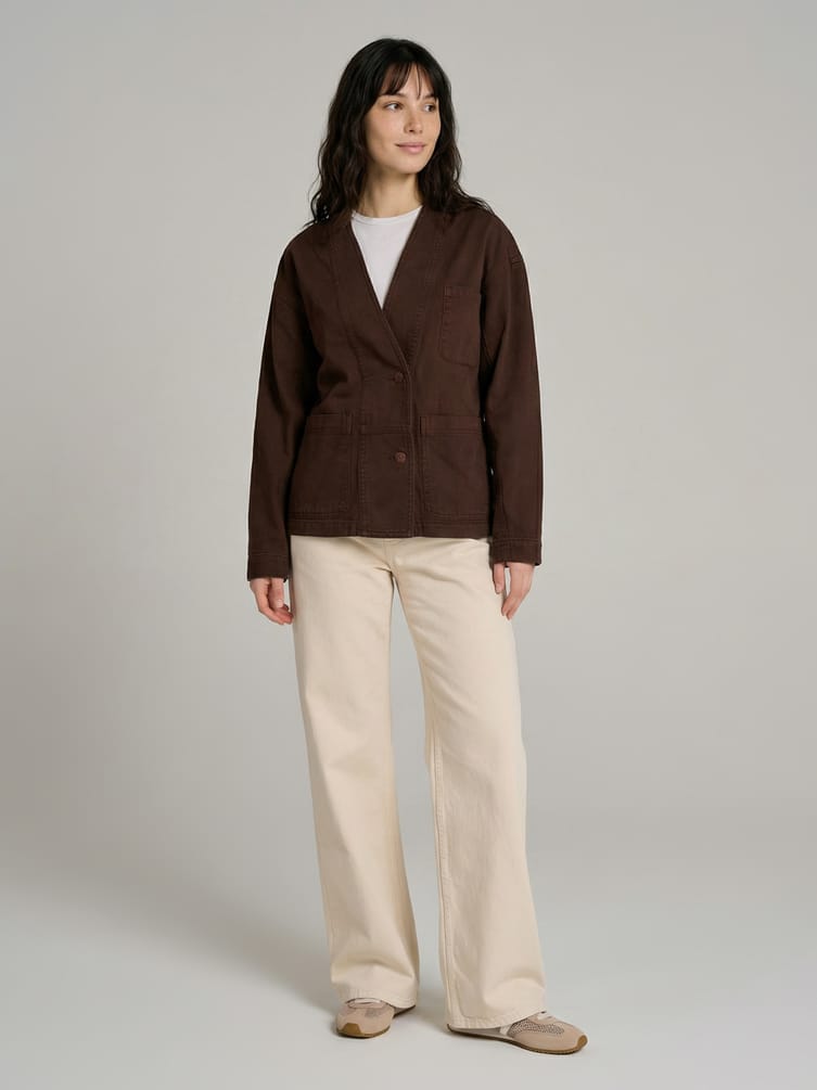 Рубашка-пиджак оверсайз джинсовая