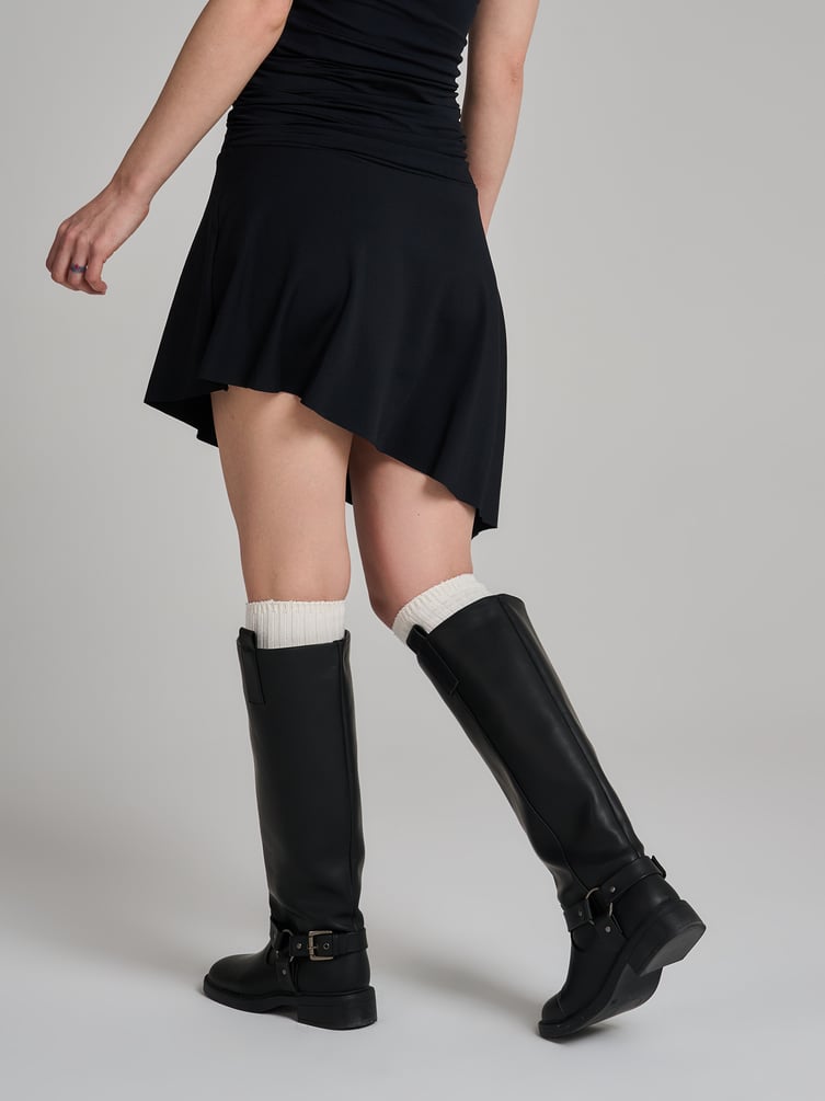 Мини юбка асимметричная с широким поясом