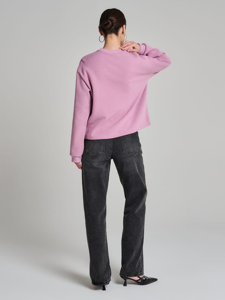 Трикотажный свитшот в рубчик