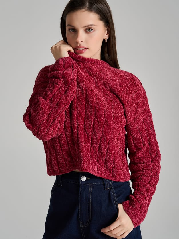 Джемпер трикотажный с косами