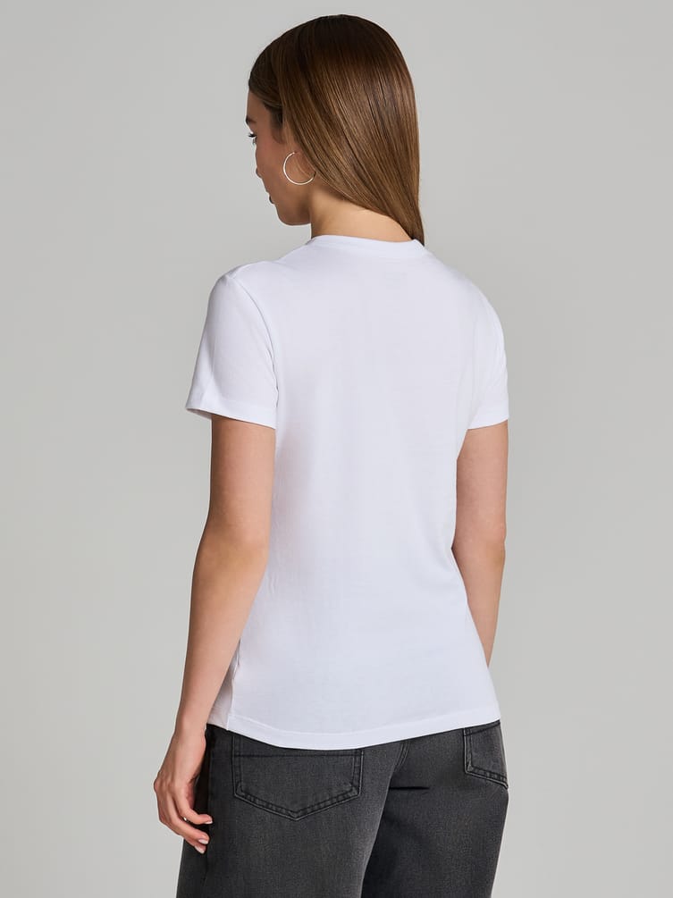 Футболка из хлопка с бантом из страз