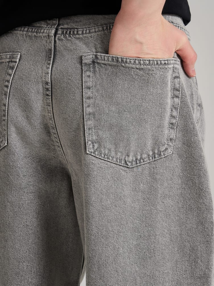 Джинсы багги широкие