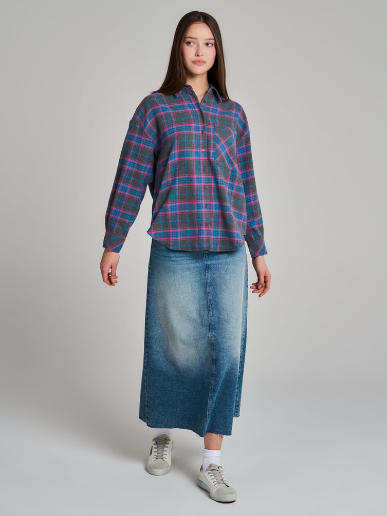 Байковая рубашка в клетку