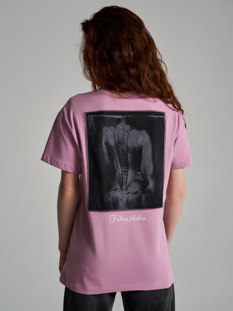 Футболка оверсайз с принтом на спине