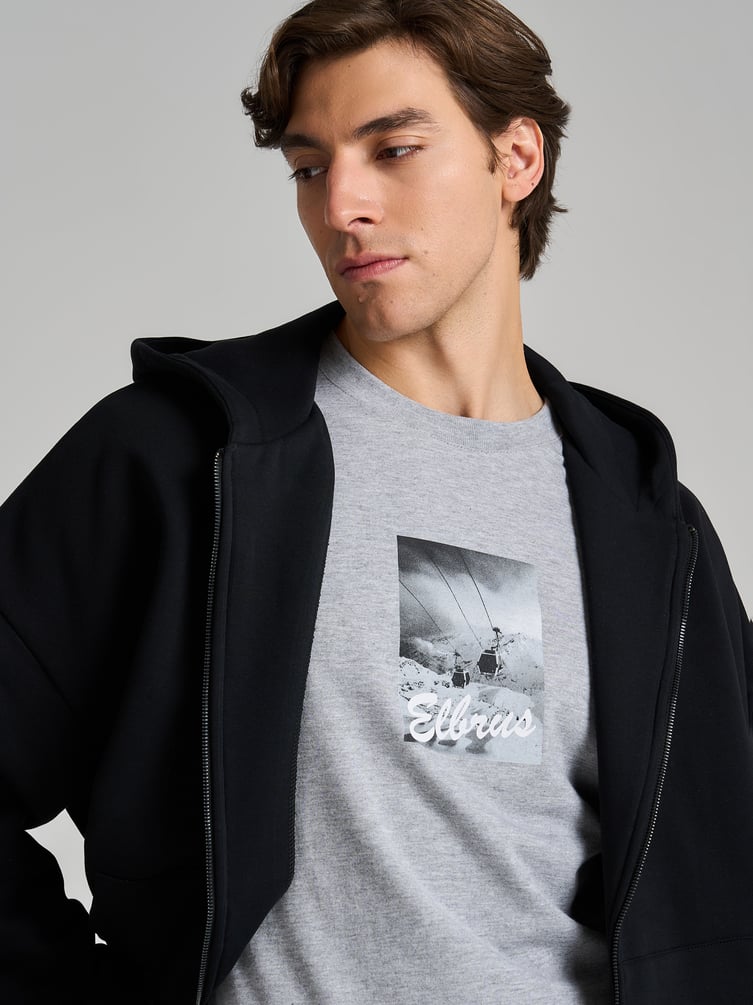 Футболка свободного кроя с принтом