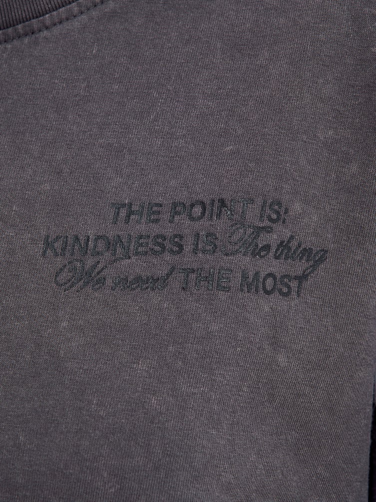 Лонгслив с вареным эффектом и надписью