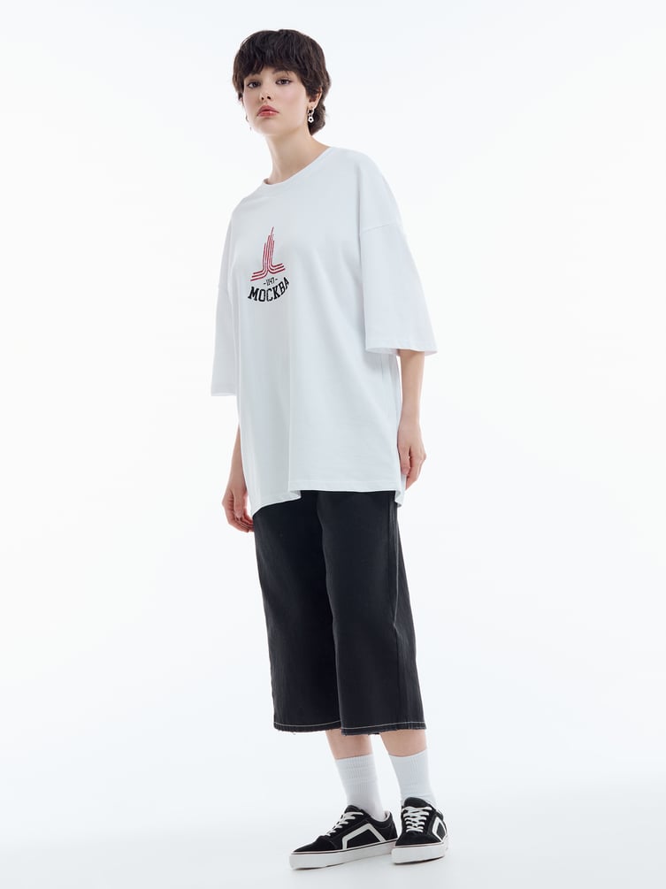 Футболка оверсайз с принтом Москва