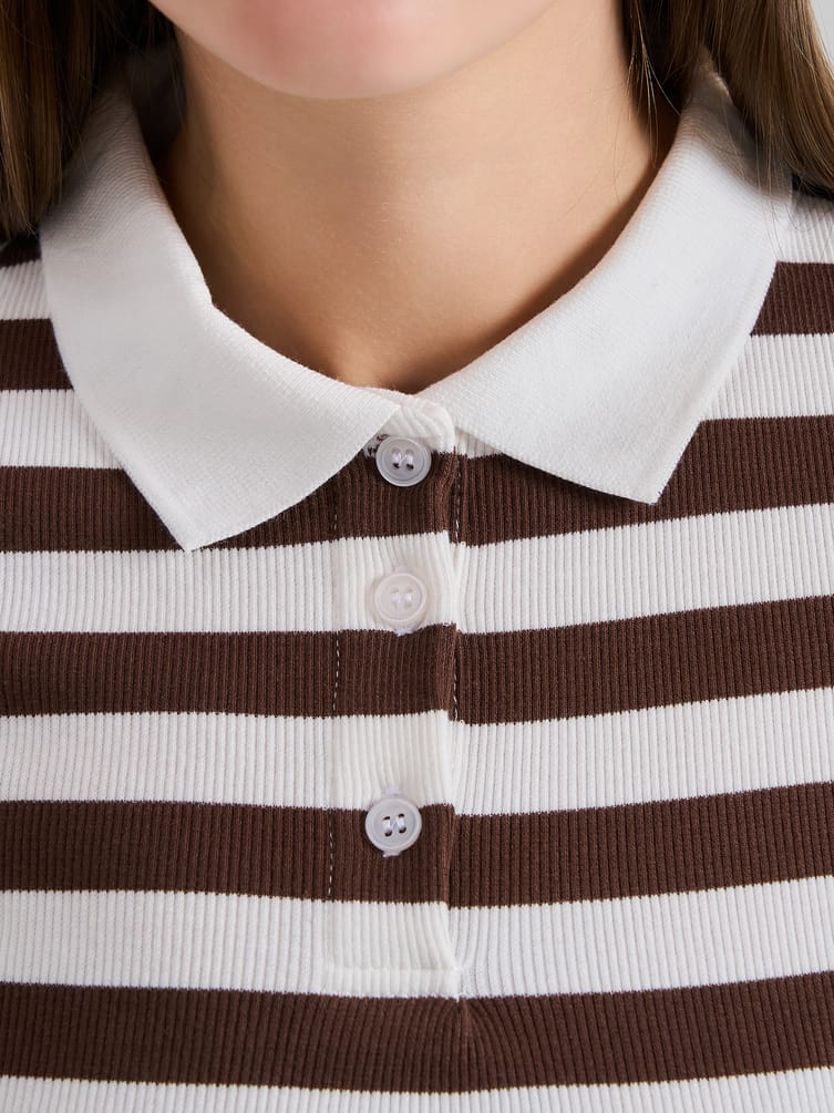 Футболка-поло в полоску