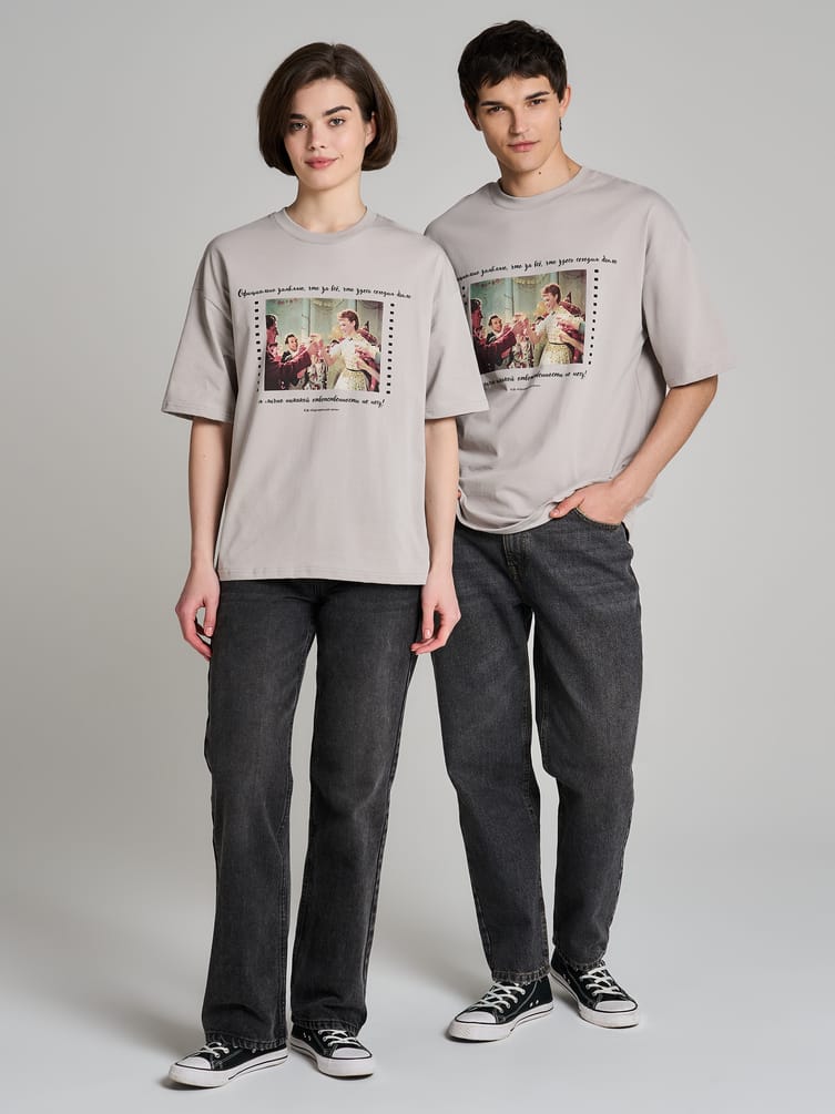 Футболка оверсайз с принтом Мосфильм