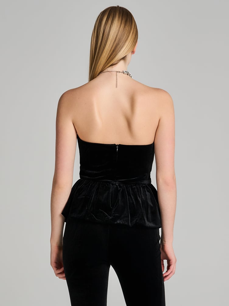 Корсет бархатный нарядный с баской