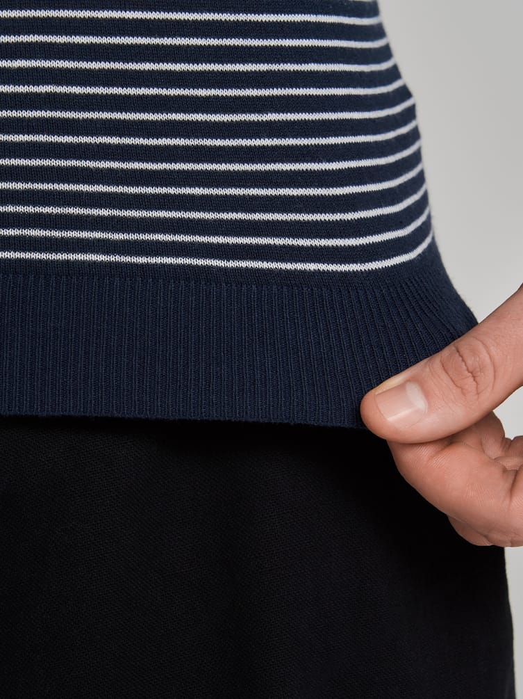 Джемпер поло в полоску