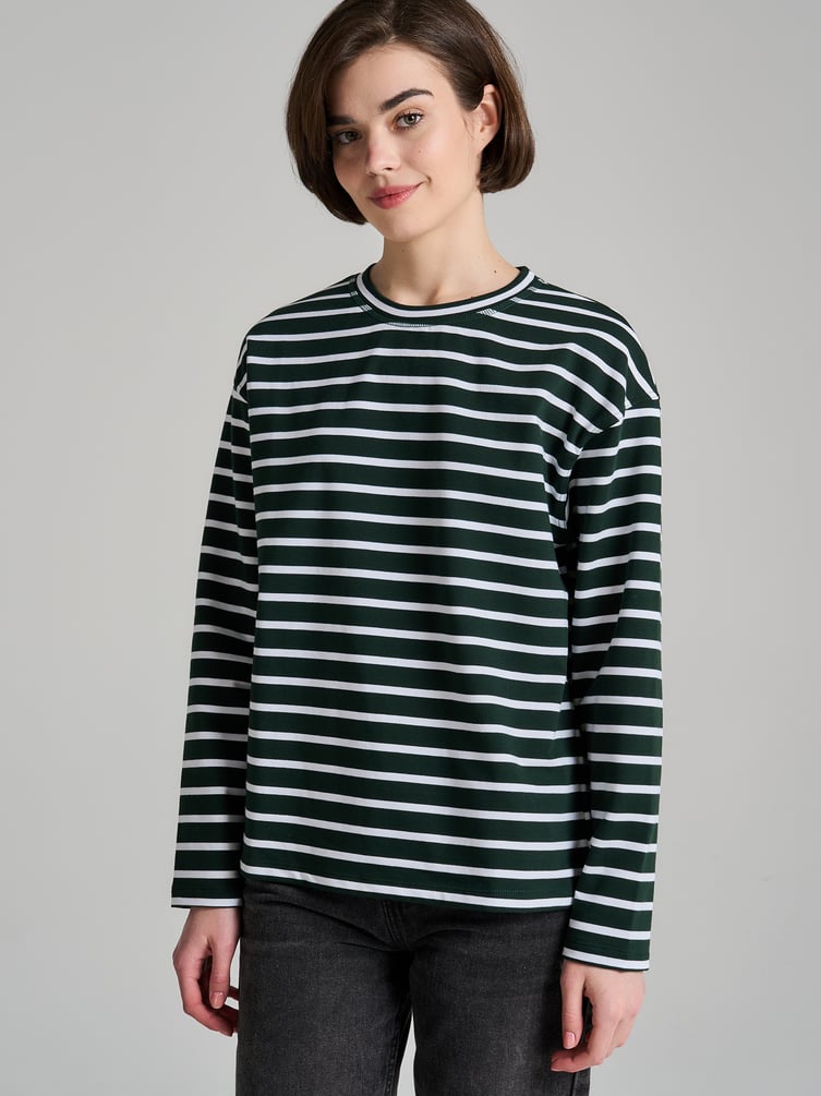 Полосатый лонгслив свободного кроя