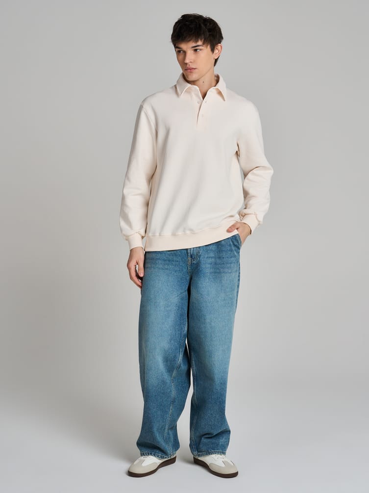 Свитшот поло на пуговицах