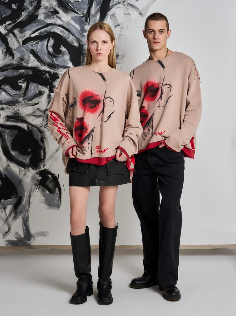 Свитшот оверсайз с принтом Макс Борисов