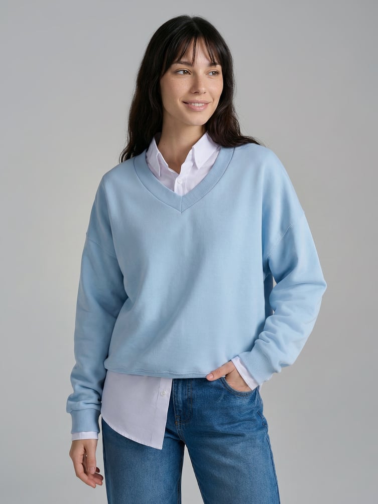 Свитшот с V-образным вырезом