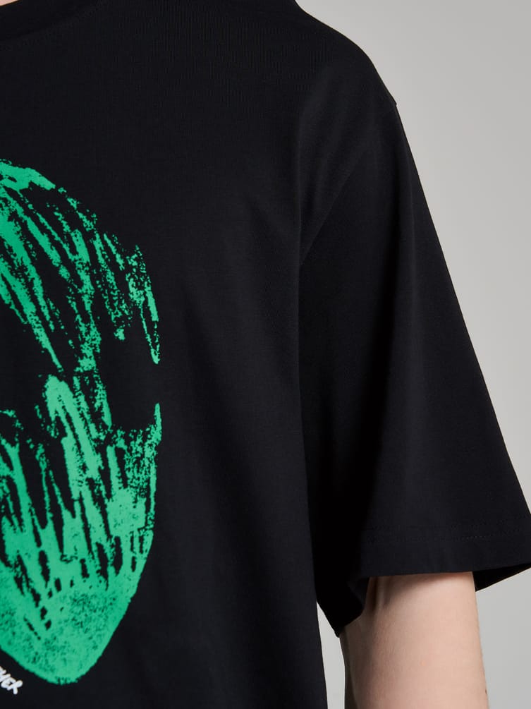 Футболка из хлопка с принтом инопланетянина