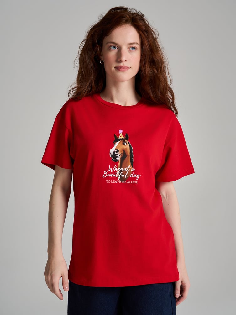 Футболка оверсайз с принтом