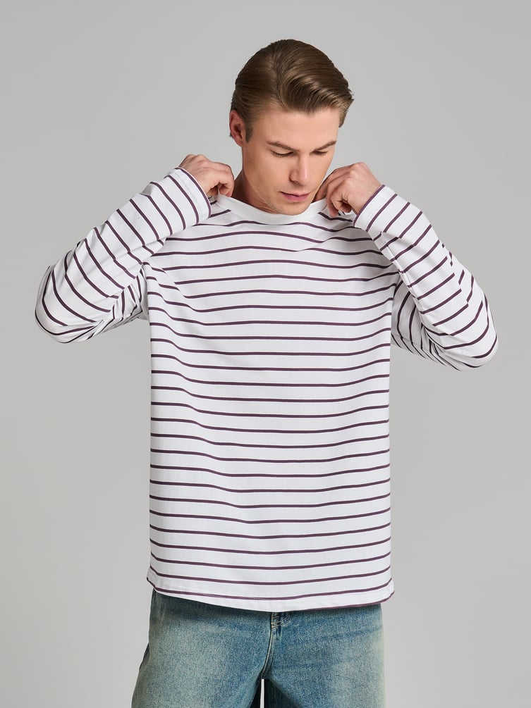 Полосатый лонгслив оверсайз