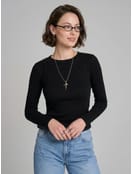 Лонгслив с майкой в рубчик