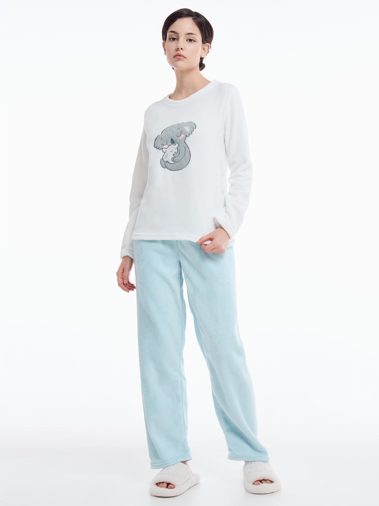 Плюшевая пижама с вышивкой коалы и брюками