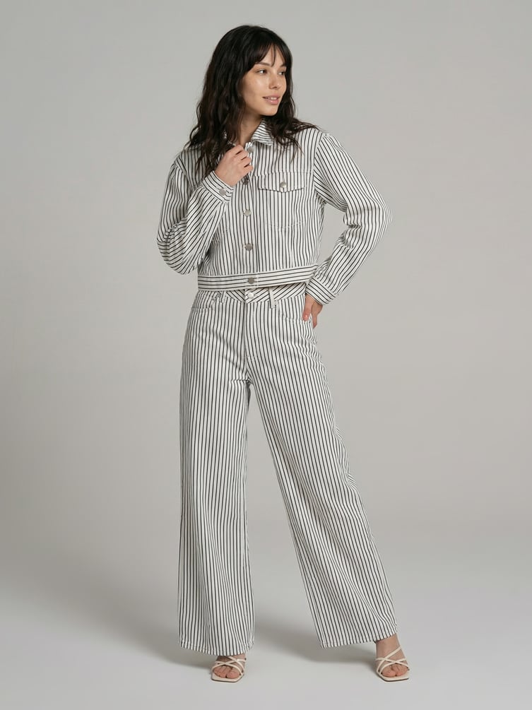 Куртка джинсовая в полоску