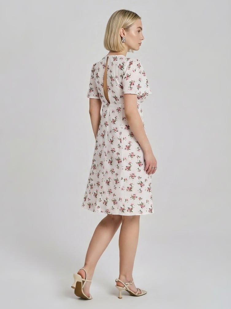 Миди платье крестьянка