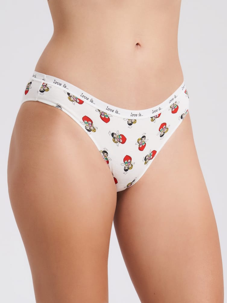 Трусы 3 шт слипы с принтом Love is