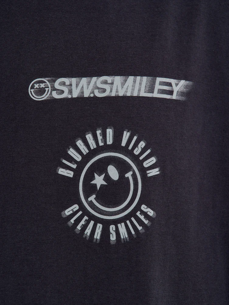 Футболка оверсайз с принтом Smiley