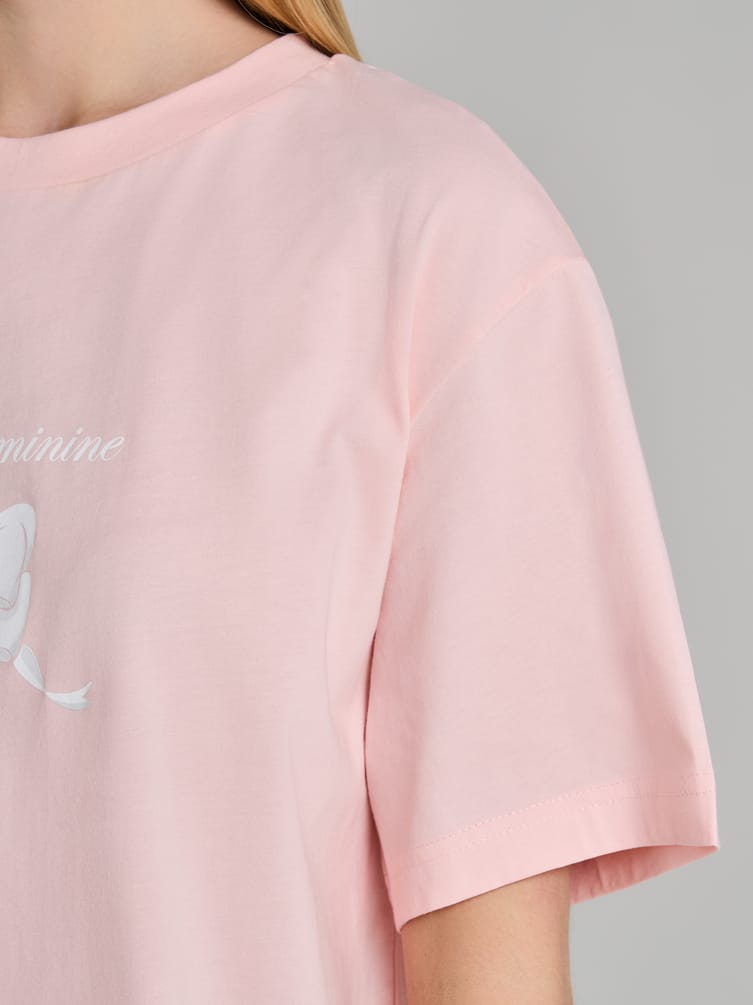 Хлопковая ночная сорочка с принтом