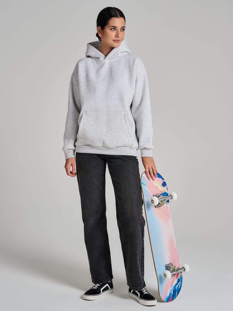 Утепленное худи оверсайз с начесом