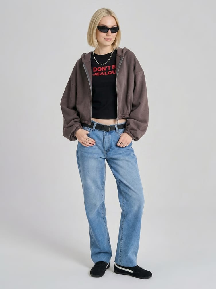 Джинсы прямые с необработанными краями