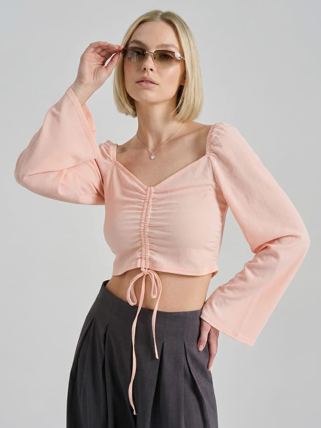 Кроп-топ с длинным рукавом