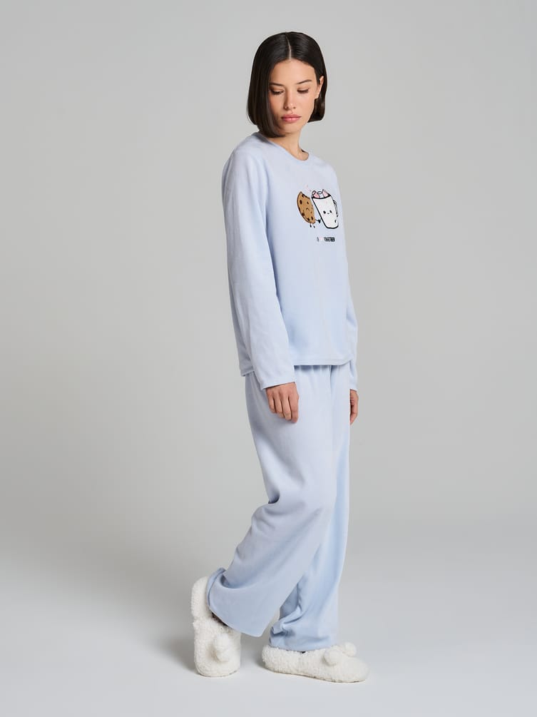 Пижама теплая с лонгсливом и брюками