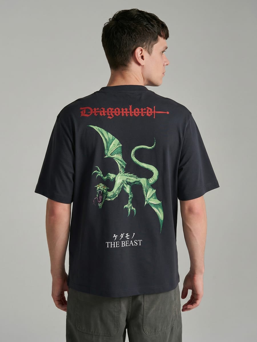 Футболка с принтом виверны на спине