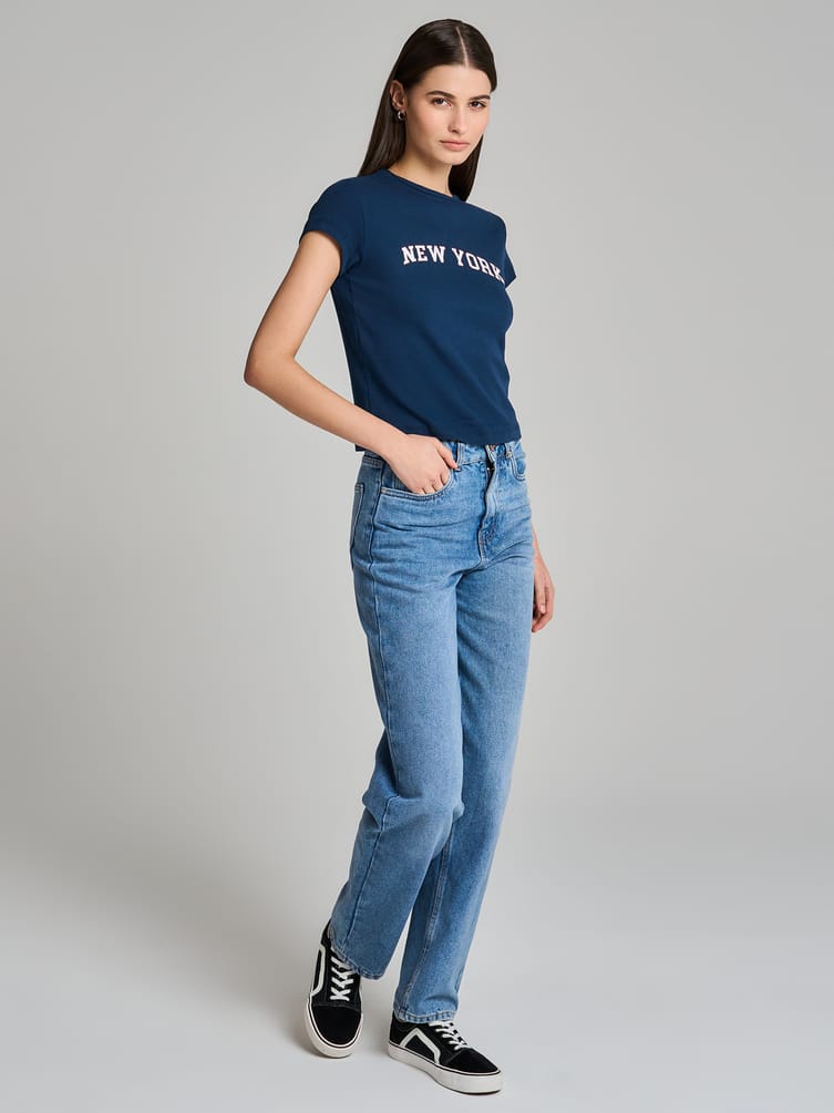 Футболка из хлопка с надписью New York