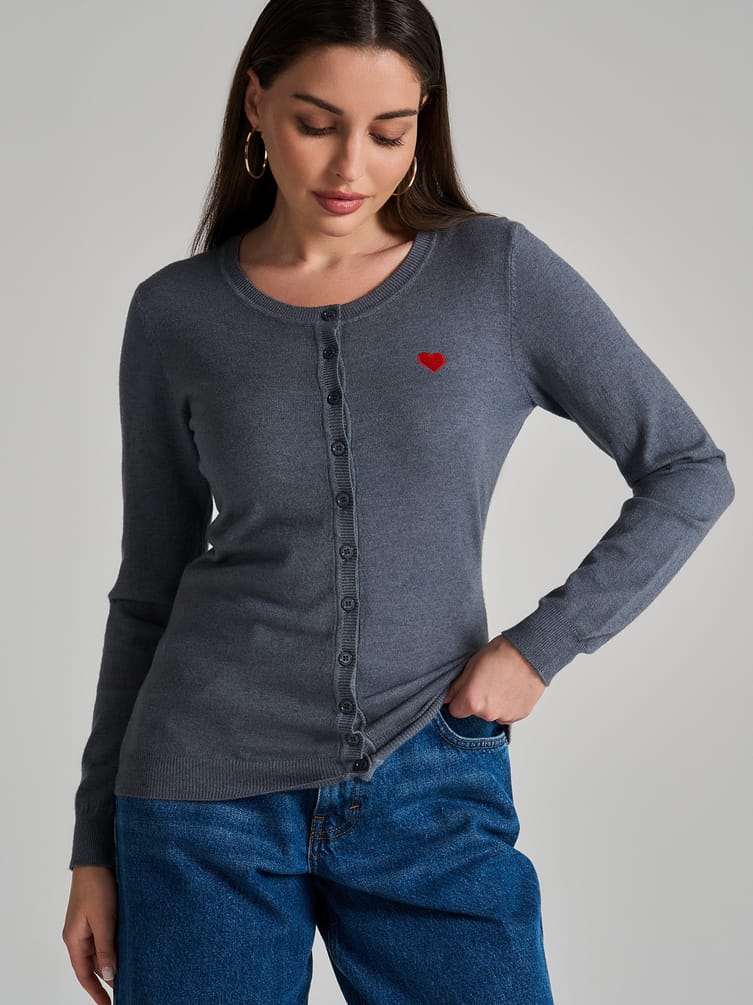 Кардиган на пуговицах с вышивкой