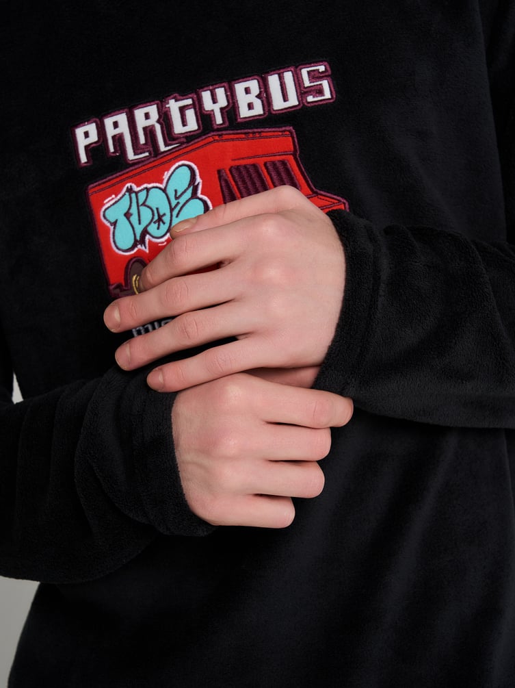 Пижама плюшевая с вышивкой и штанами