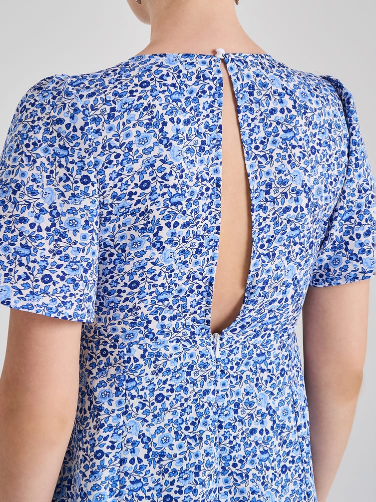 Миди платье крестьянка