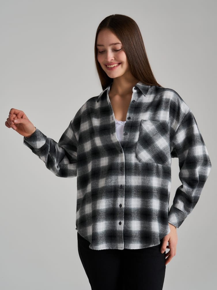Байковая рубашка в клетку
