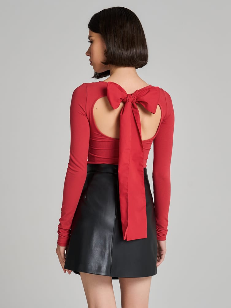 Боди-блузка с бантом на спине