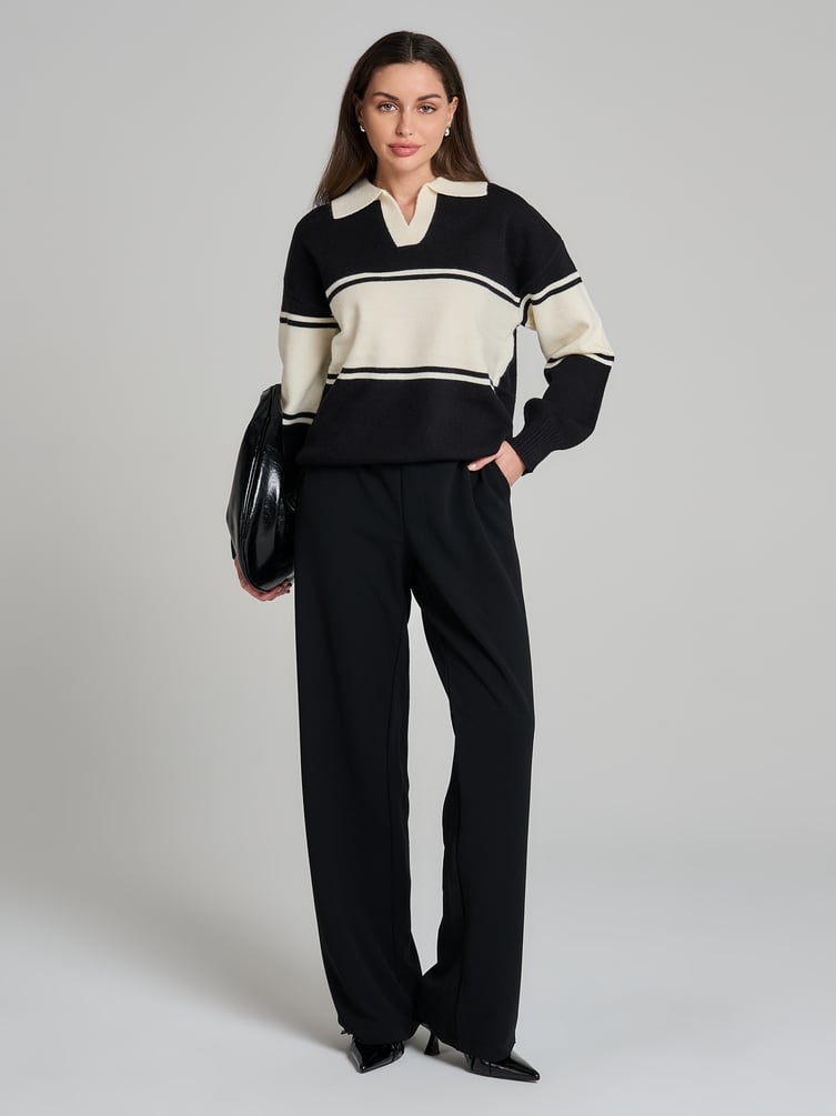 Свитер поло в плоску