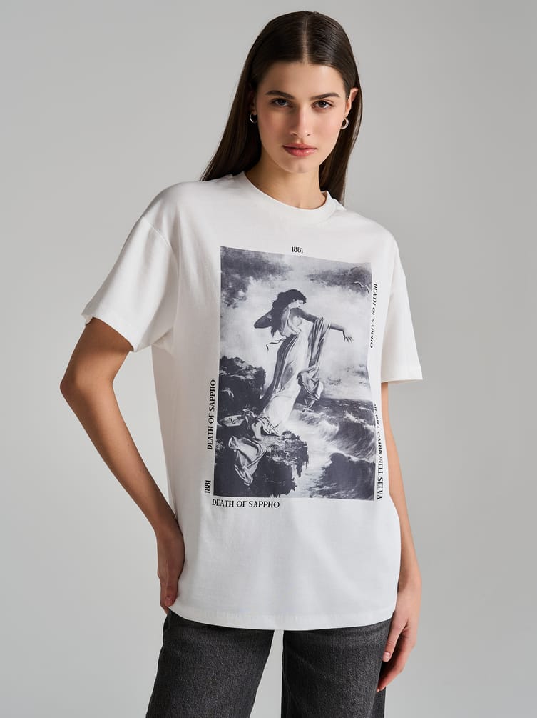 Футболка из хлопка с принтом картины