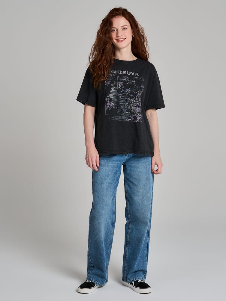 Футболка из хлопка с японским принтом