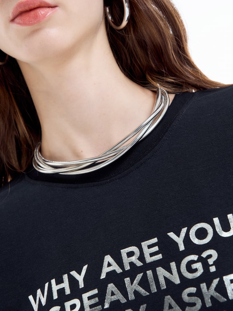 Футболка из хлопка с надписью