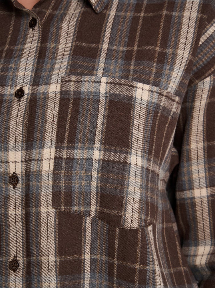 Рубашка осенняя в клетку оверсайз