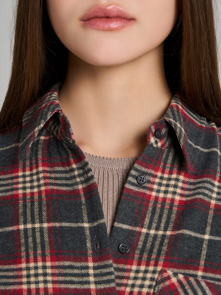 Байковая рубашка в клетку