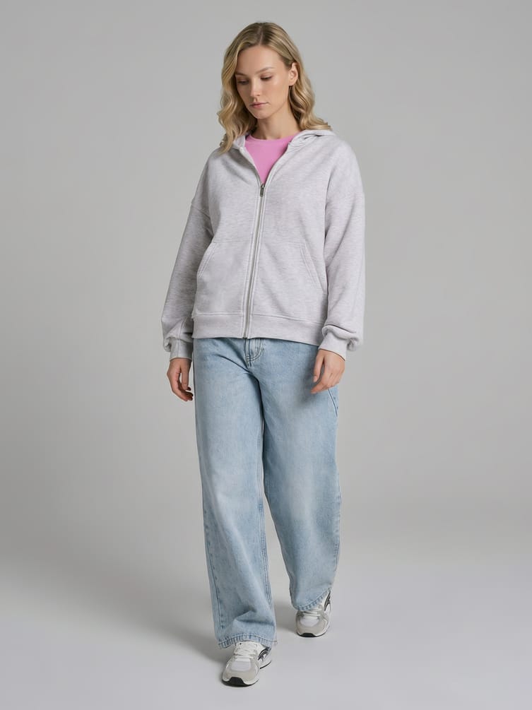 Зип худи  с капюшоном без начеса